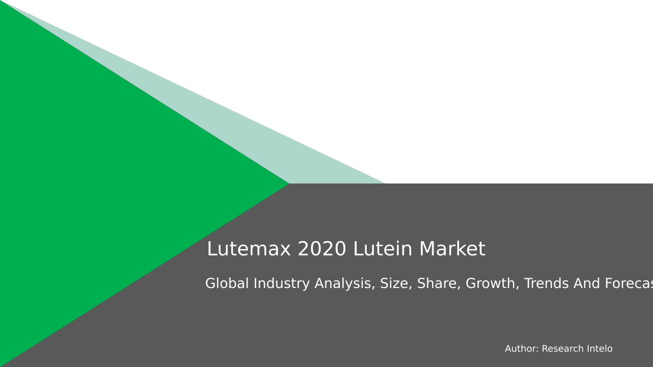 Lutemax 2020 Lutein Market Research Report 2033
